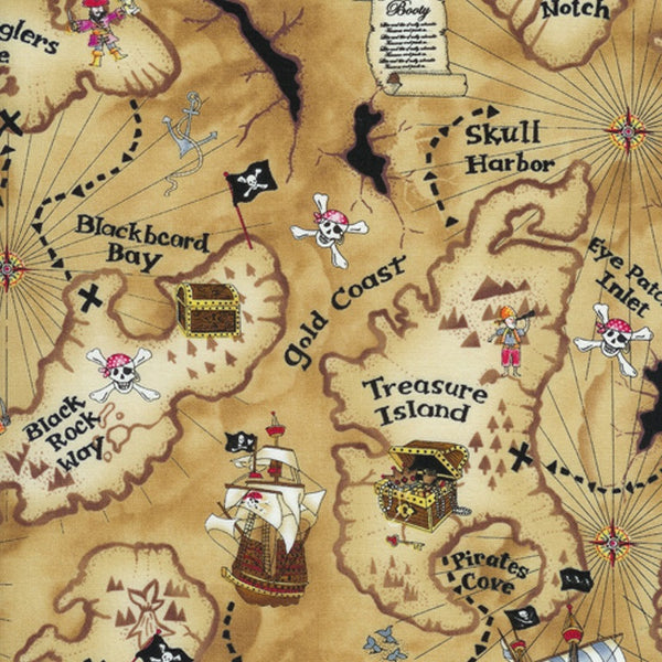 Pirates Cove Treasure Map Tan – Firetrail Designs