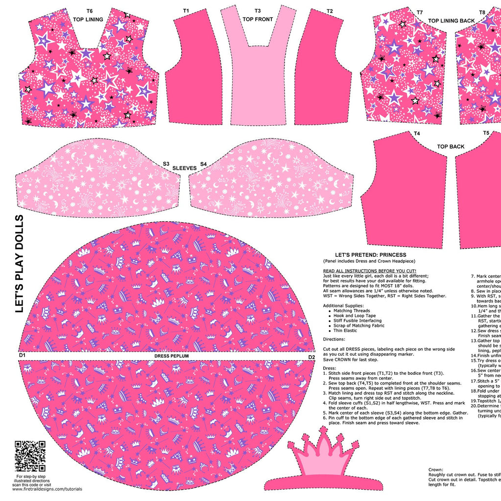 doll princess dress pattern Sew a Renaissance princess dress for Barbie w/free patterns @ ChellyWood.com #Handmade #DollClothes